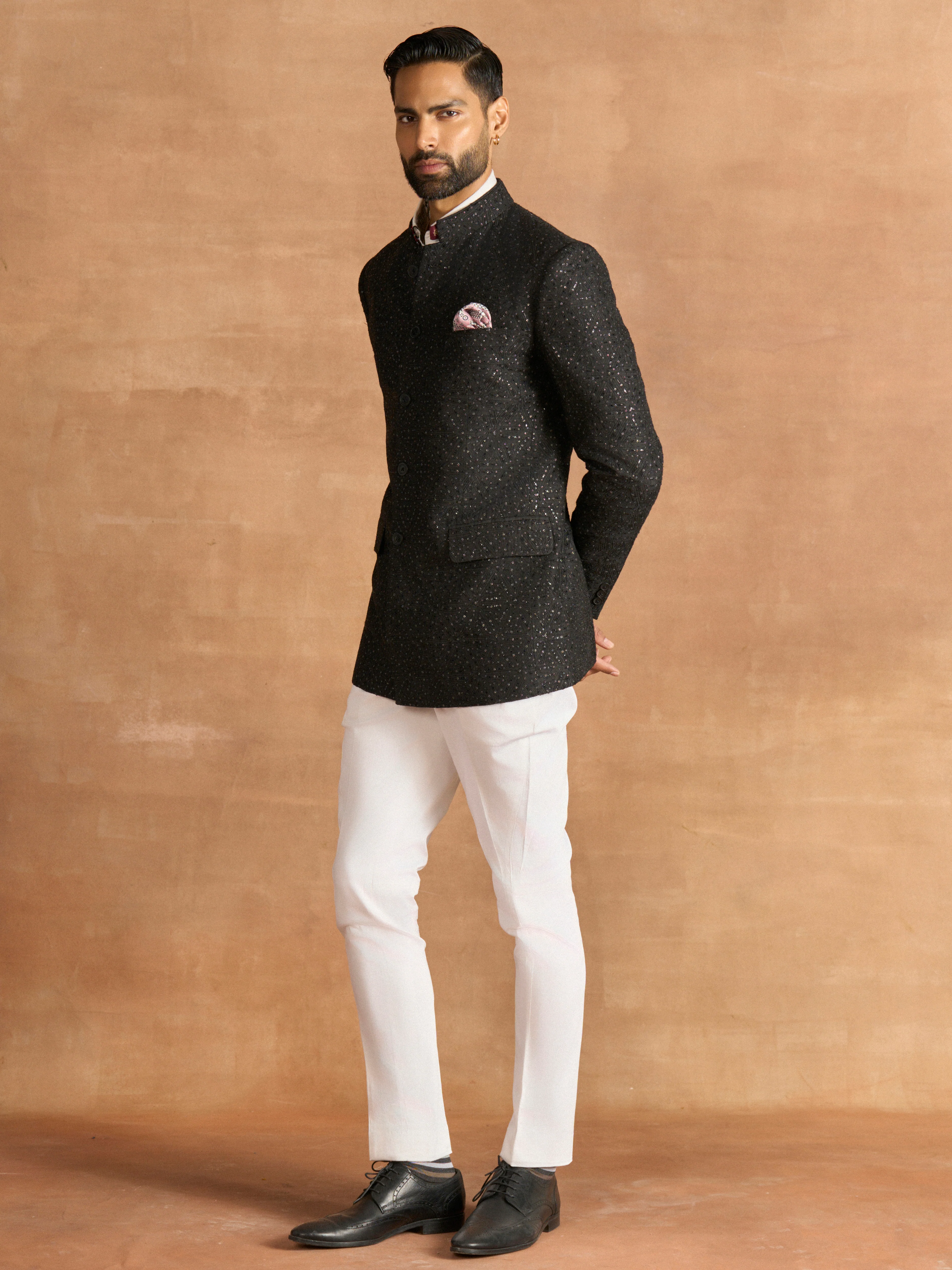 BLACK RADIANT BANDHGALA - Image 3