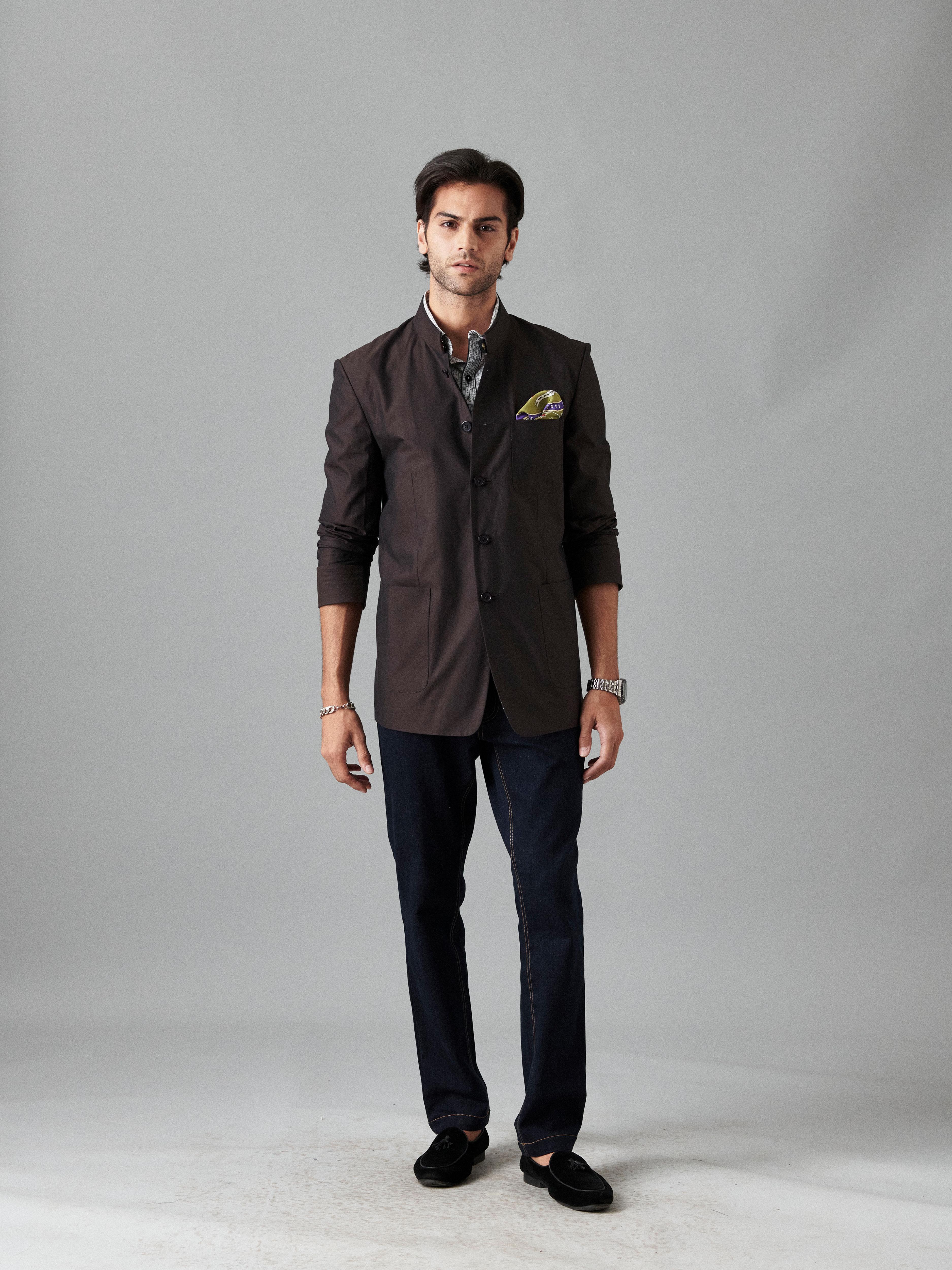 BOURBON BROWN BANDHGALA JACKET - Image 3