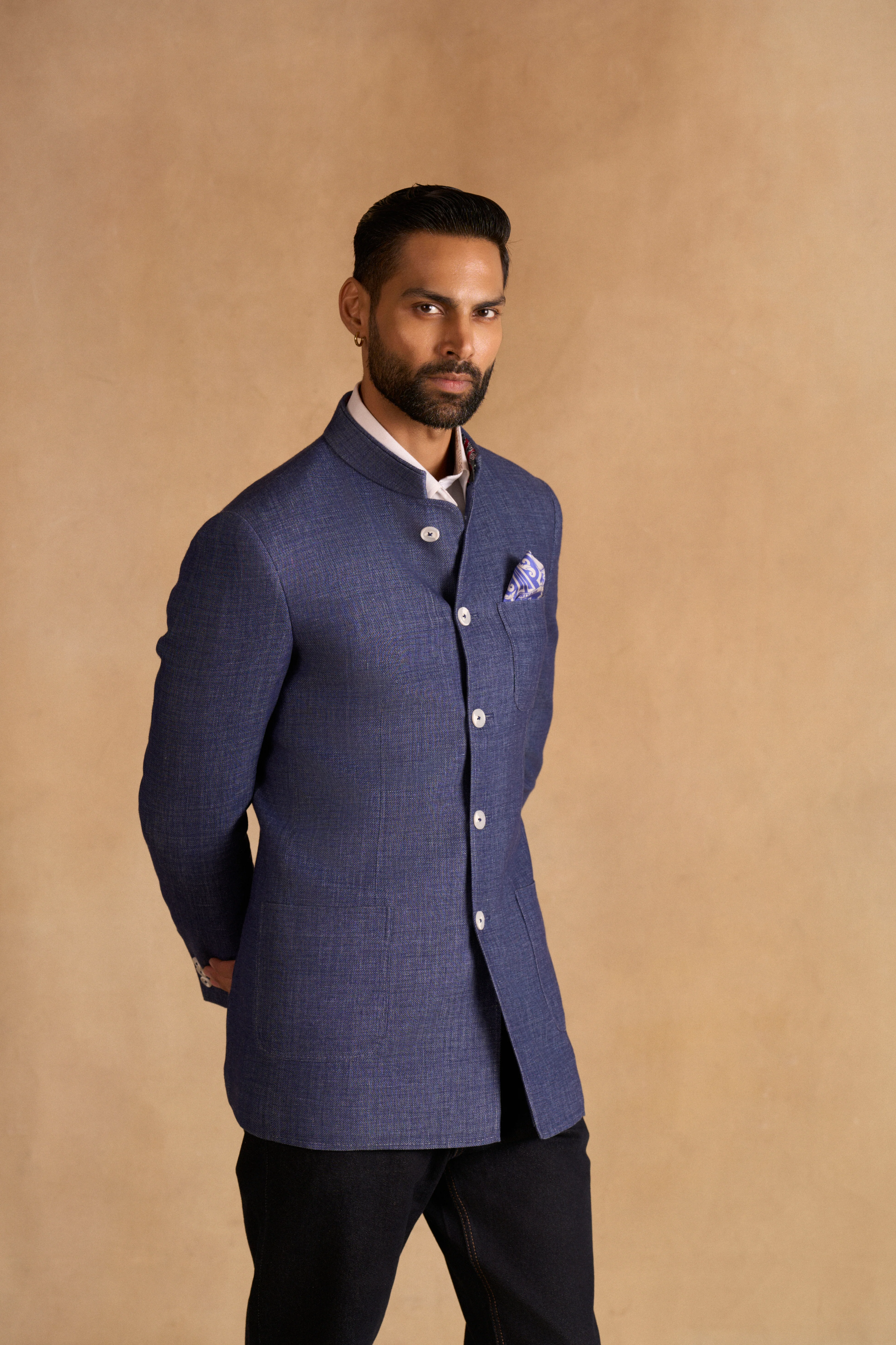 INDIGO CLASSIC BANDHGALA - Image 3