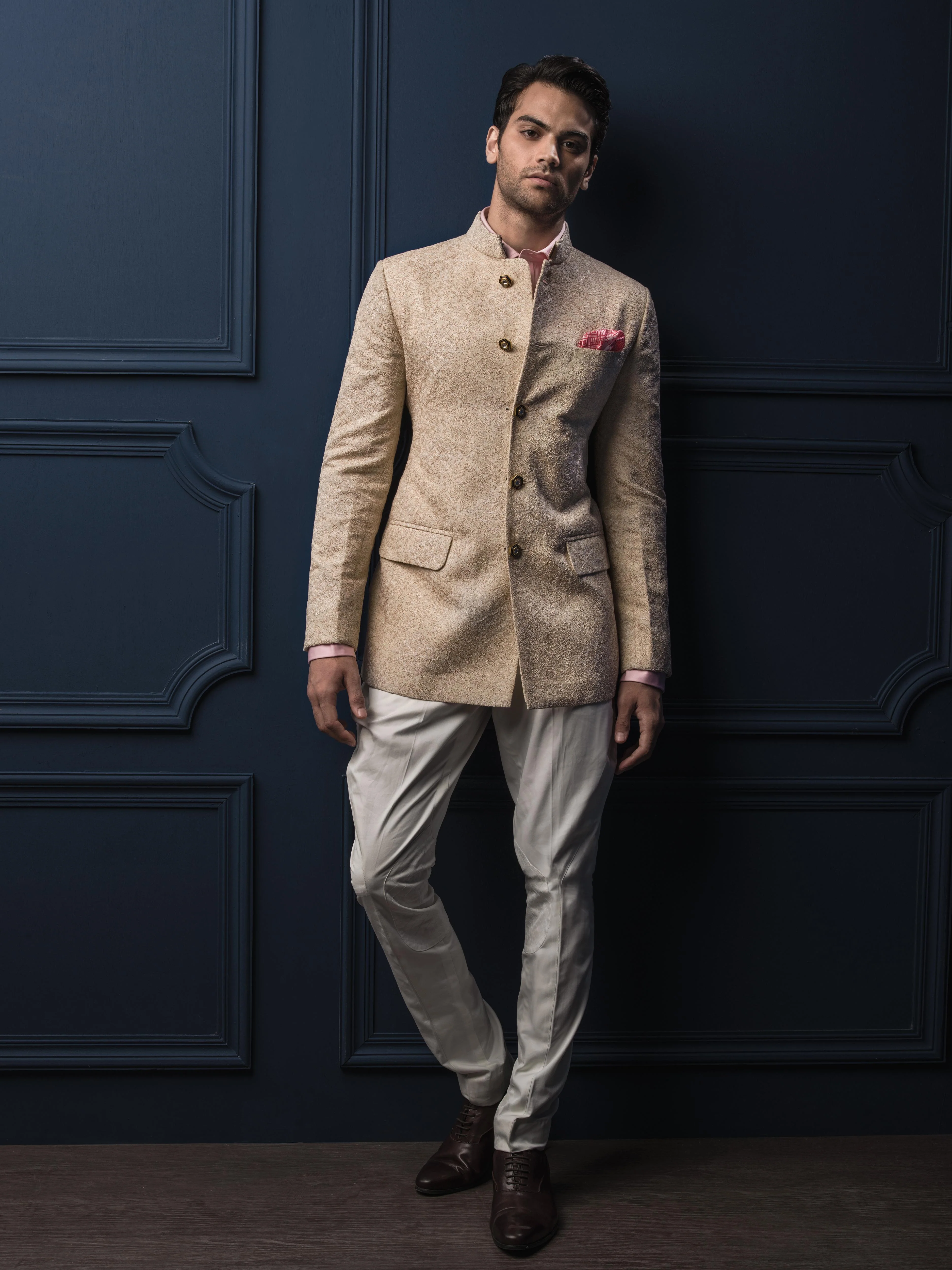 LINEN SILK BANDHGALA JACKET - Image 3