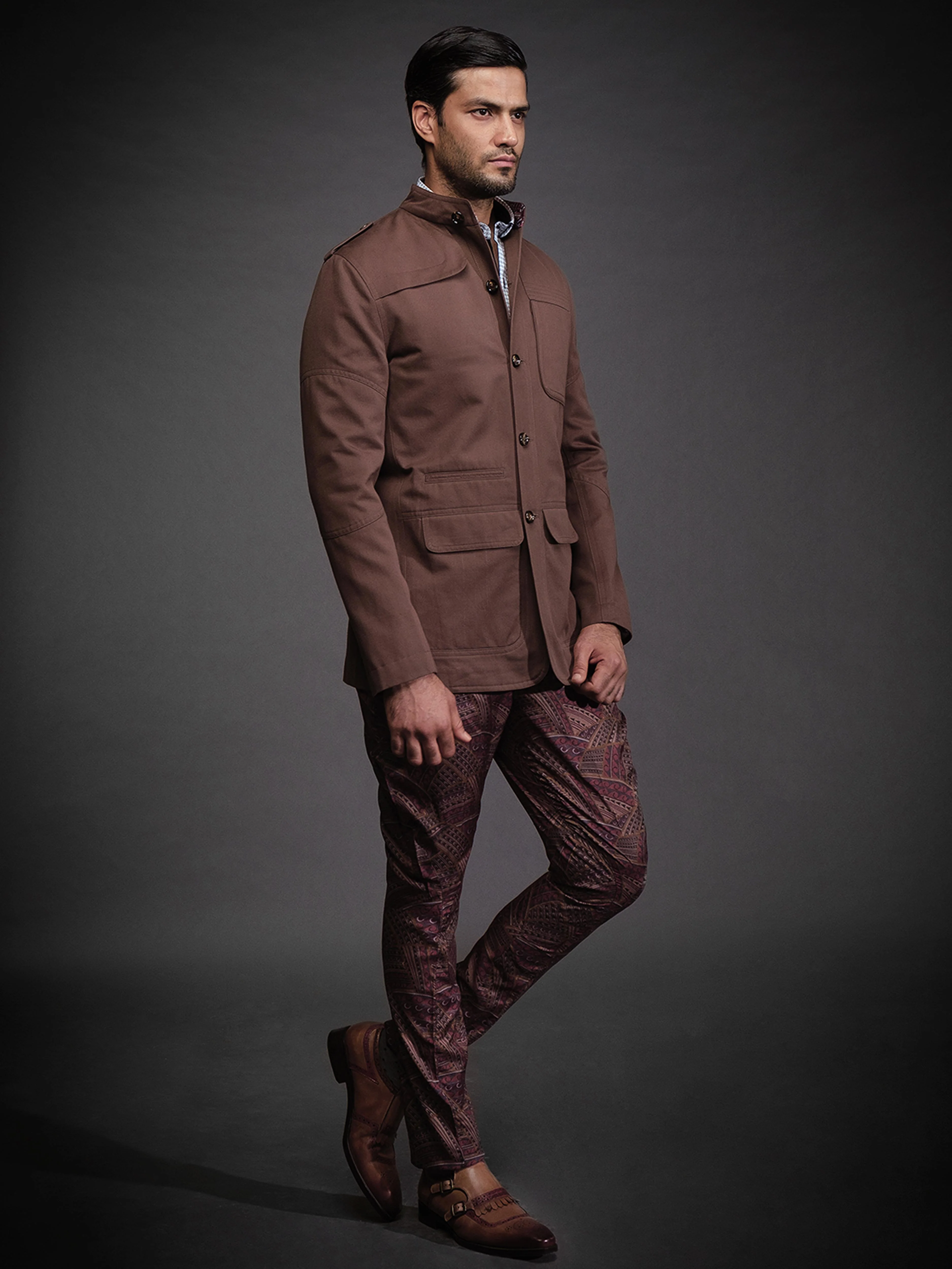 OLIVE BANDHGALA JACKET - Image 3