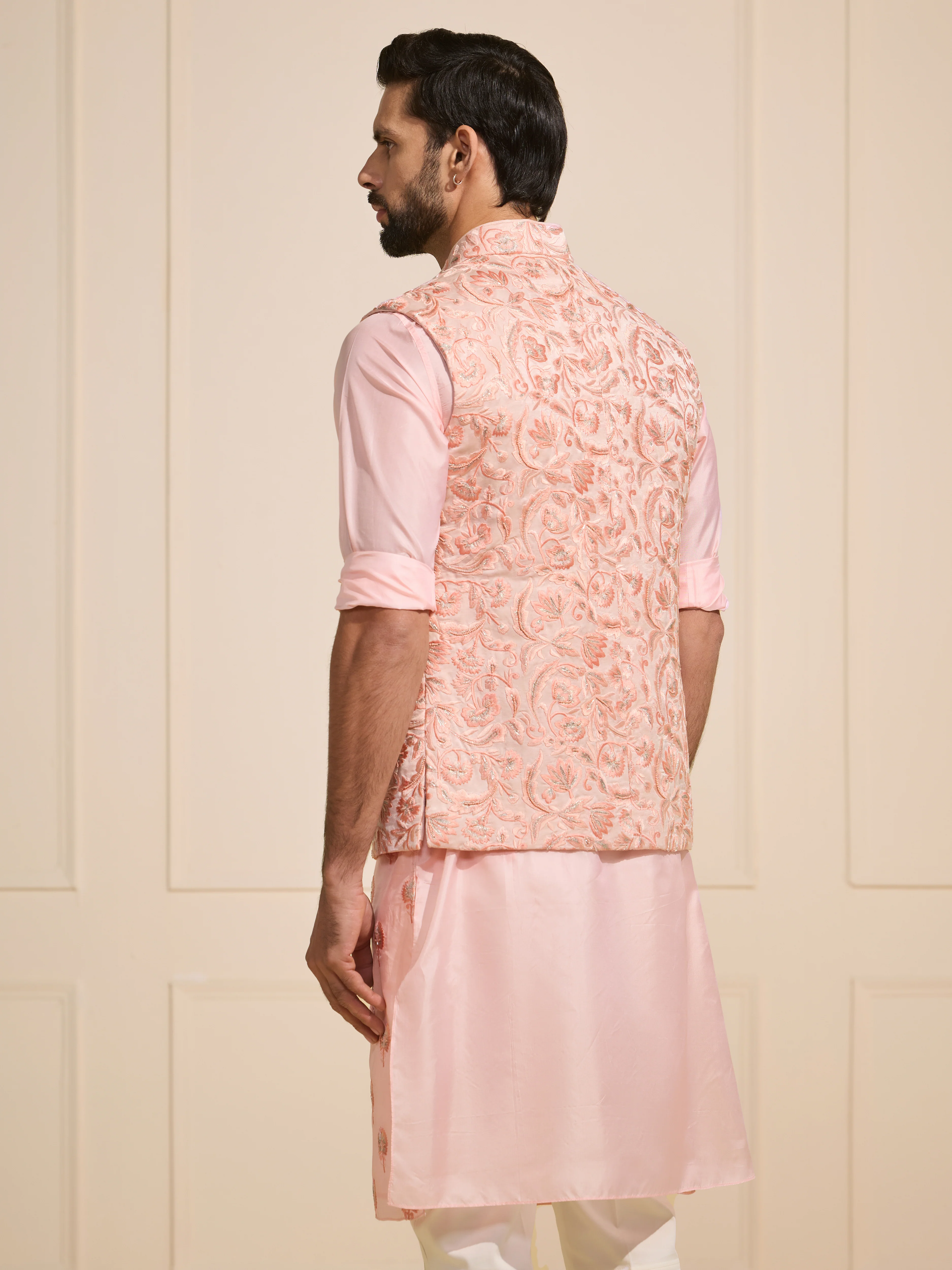 THE GILDED DUSKY ROSE WAISTCOAT WITH FLORAL ACCENT - Image 4